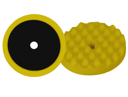 APP Круг полировальный поролоновый профилированный на липучке мягкий желтый d=180мм