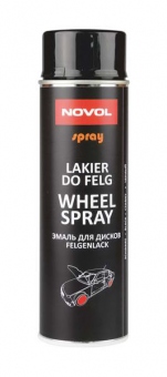 NOVOL Эмаль (краска) для дисков WHEEL SPRAY, Черный Глянец, 500 мл