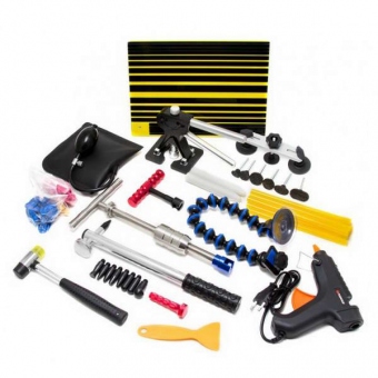 Набор инструментов для безпокрасочного удаления вмятин с термопистолетом 55пр., в сумке / F-915M1A
