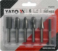 YATO Шарошки металлические для обработки металла (набор 6шт)  YT-61711