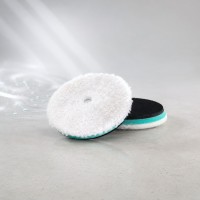ZviZZer Полировальный круг из натурального меха на твердом THERMO WOOL поролоне 30мм (RO) 160/25/150, зеленый