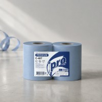 PROtissue Салфетки бумажные (полотенца протирочные) двухслойные Premium синие 24x27.5 см, 1 рулон, 350 м.