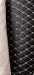 Автомобильная экокожа черного цвета, ромб, простроченная белой ниткой, на поролоновой основе с трикотажной сеткой, 3 мм, ширина 140-150 см, цена за 1 м.п.