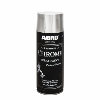 ABRO Краска (эмаль) акриловая Premium Chrome (хром премиум), в аэрозоле 400 мл