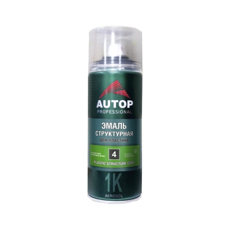 AUTOP Структурная эмаль (краска) №4 Plastic Structure Coat по пластику (для бамперов), крупная черная, аэрозоль 520мл