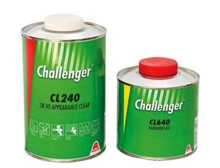 Challenger Бесцветный акриловый лак CL240 HS Clear Coat 1л + 0.5 отв. быстрый CL640