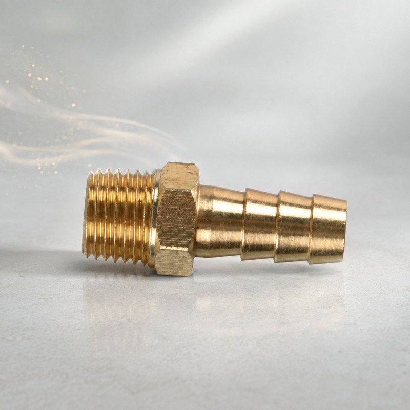 Eco Соединение наружная резьба 1/2" х "елочка" 10 мм (латунь)  (Китай)
