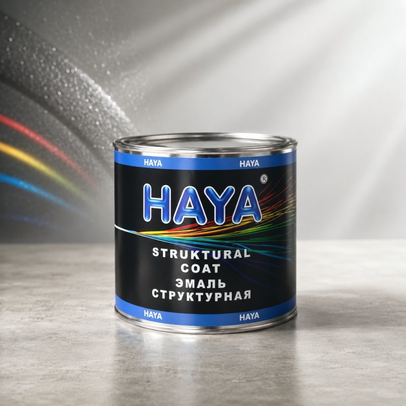 HAYA Структурная эмаль (краска) по пластику (для бамперов), чёрная, 0,4л