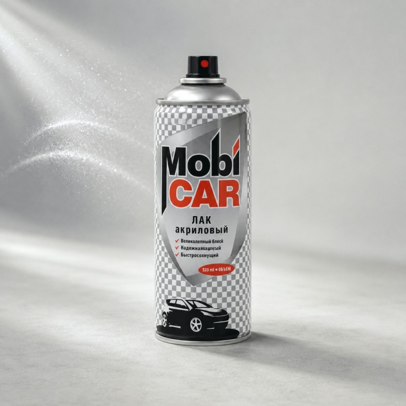 MobiCAR Бесцветный акриловый лак, в аэрозоле 520 мл глянцевый