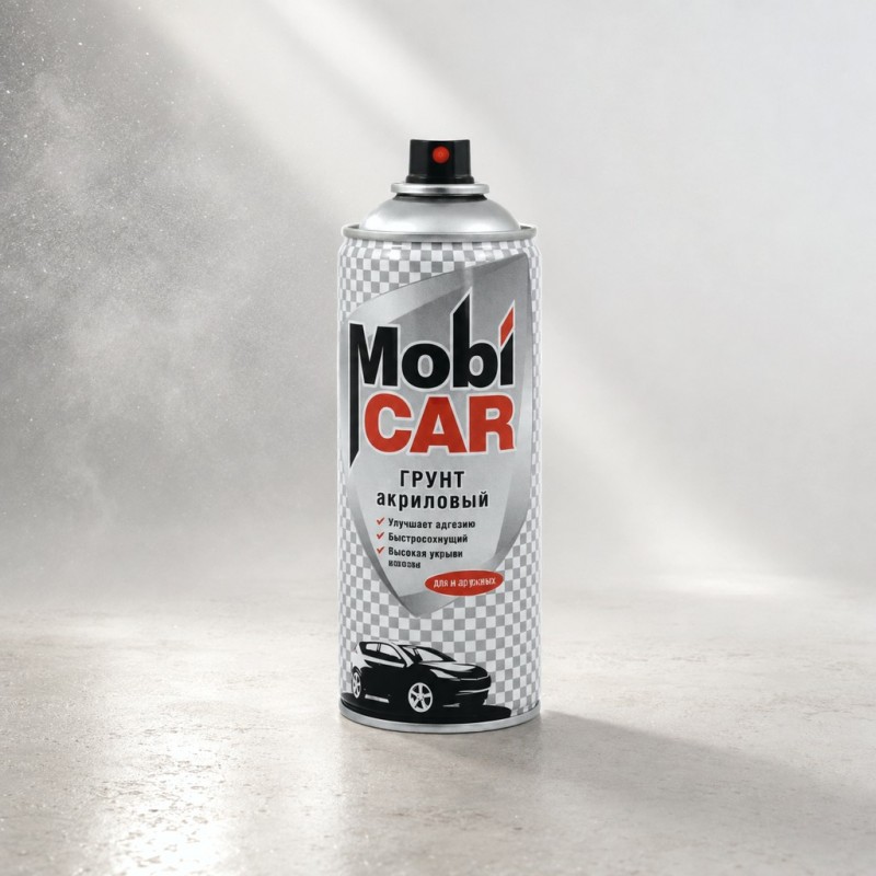 MobiCAR Акриловый грунт-наполнитель, цвет серый, в аэрозоле 520 мл