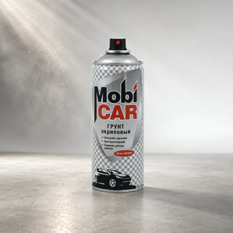 MobiCAR Акриловый грунт-наполнитель, цвет белый, в аэрозоле 520 мл