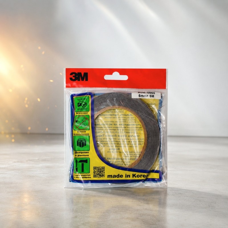 3M™ Двусторонний скотч, Оригинал, Южная Корея 7мм х 2.5м A3M-0725