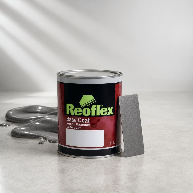 REOFLEX Эмаль (краска) акриловая 2К Acryl Top 002 Fine Silver (мелкое серебро),1л, БЕЗ ОТВЕРДИТЕЛЯ