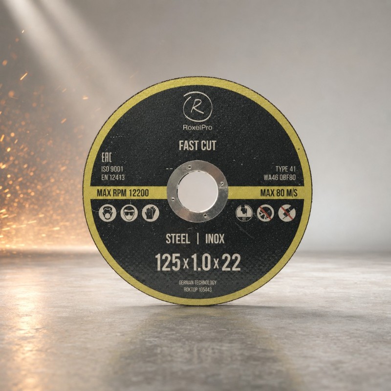 RoxelPro Отрезной круг ROXTOP FAST CUT 125 x 1,0 x 22 мм, Т41, нерж. сталь, металл