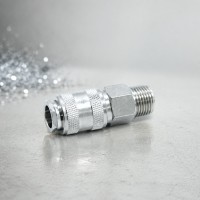 SE1-2SM Быстроразъем пневматический с клапаном с наружней резьбой 1/4"