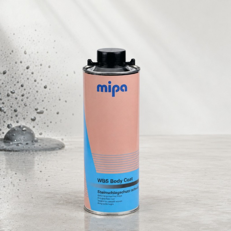 MIPA Антигравийное покрытие водорастворимое WBS Body Coat, черное, 1 л