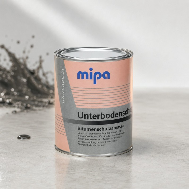 Mipa Защита кузова битумная Unterbodenschutz, антикор для арок и днища 1л.