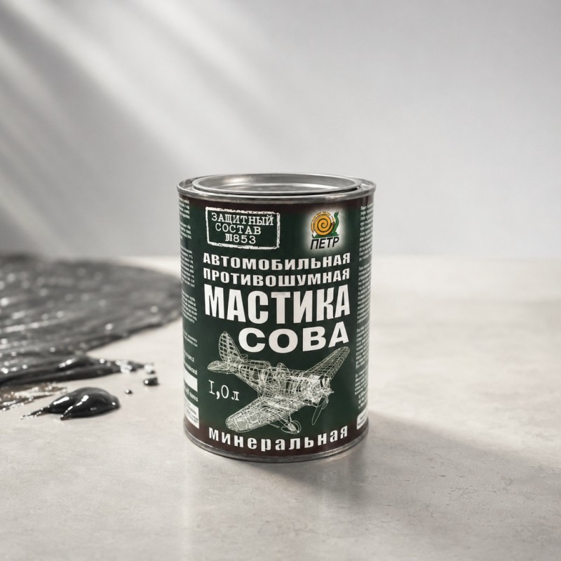 МАСТИКА №653 Противошумная минеральная «сова» 4 литр