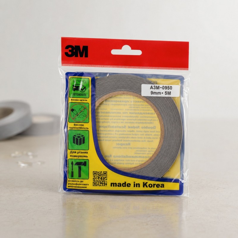 3M™ Двусторонний скотч, Оригинал, Южная Корея 9мм х 5м A3M-0950