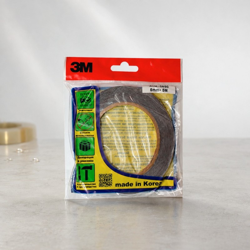 3M™ Двусторонний скотч, Оригинал, Южная Корея 8мм х 10м A3M-0810