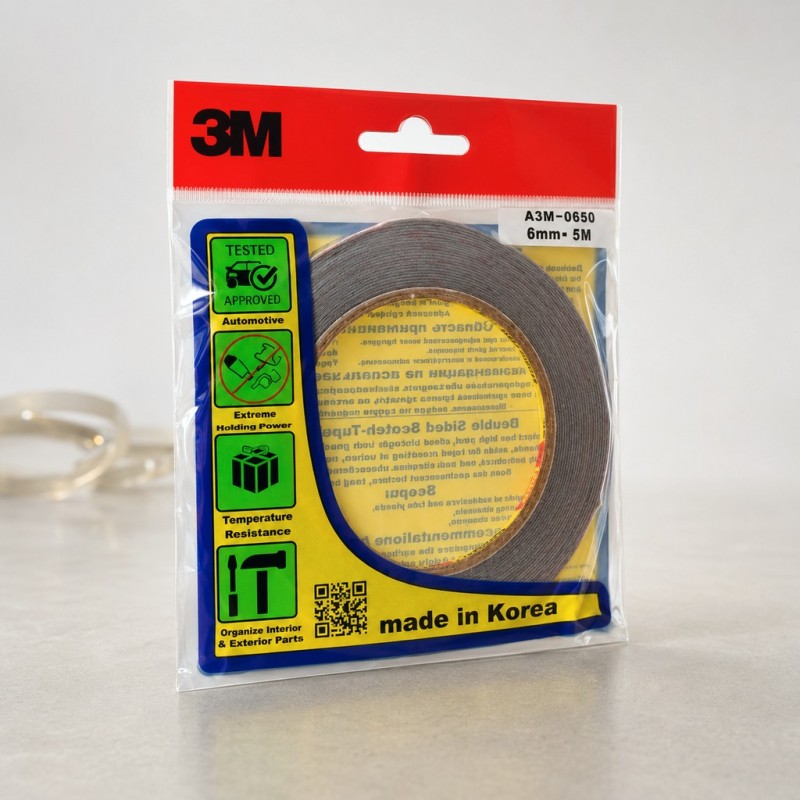 3M™ Двусторонний скотч, Оригинал, Южная Корея 6мм х 10м A3M-0610
