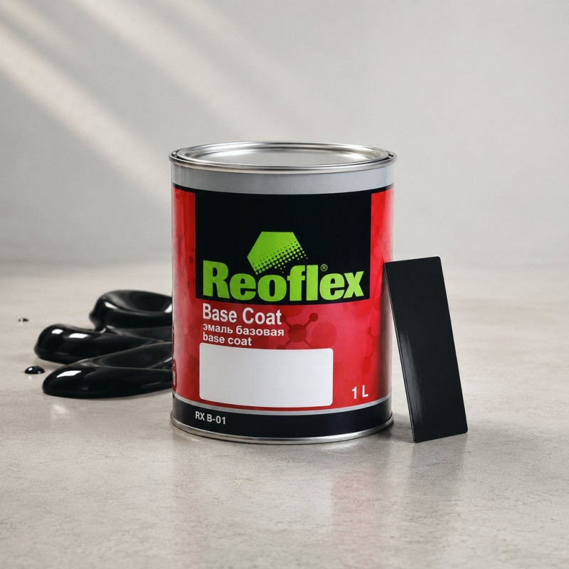 REOFLEX Эмаль (краска) базовая Super Black (цвет: супер черный) 1л