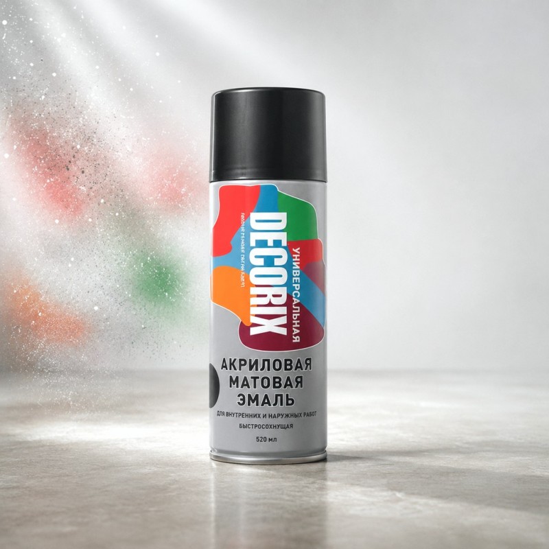 DECORIX Эмаль (краска) акриловая RAL professional, цвет: черный матовый, в аэрозоле 520мл