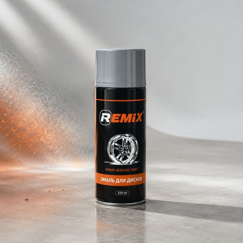 REMIX Эмаль (краска) для дисков SPRAY ACRYLIС PAINT, серебро 520мл