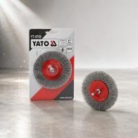 YATO YT-4758 Щетка-крацовка торцевая мягкая 100мм со стержнем INOX
