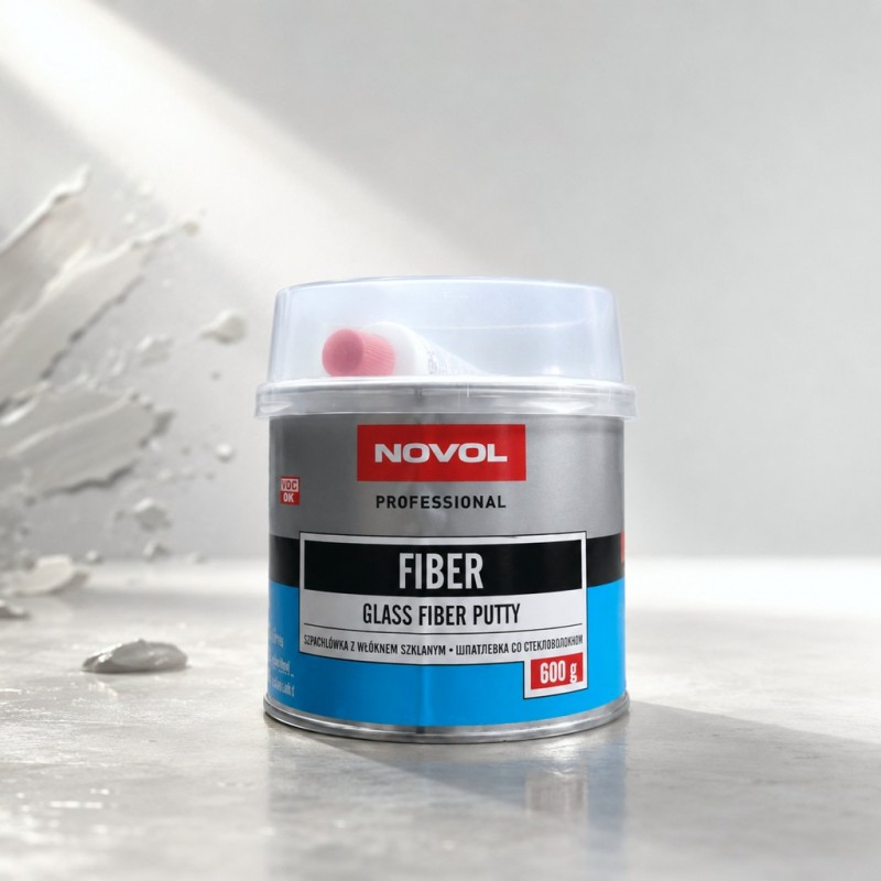 NOVOL Шпатлевка полиэфирная со стекловолокном FIBER 0.6кг