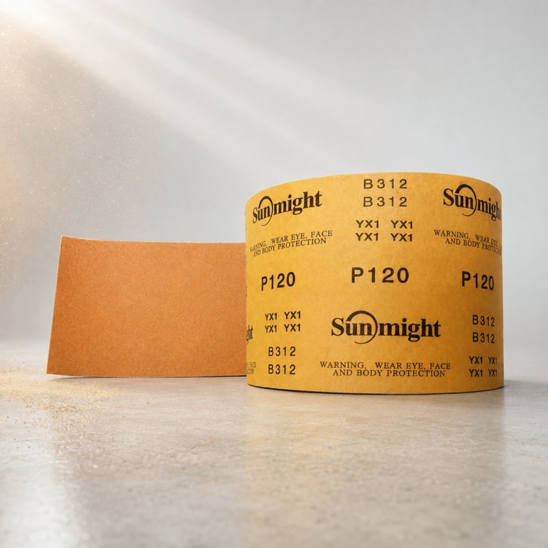 SUNMIGHT Наждачка, абразивный материал B312, (желтая) 115мм, в ассортименте, цена за 1 метр*