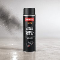 NOVOL Эмаль (краска) для дисков WHEEL SPRAY, Черный Мат, 500 мл