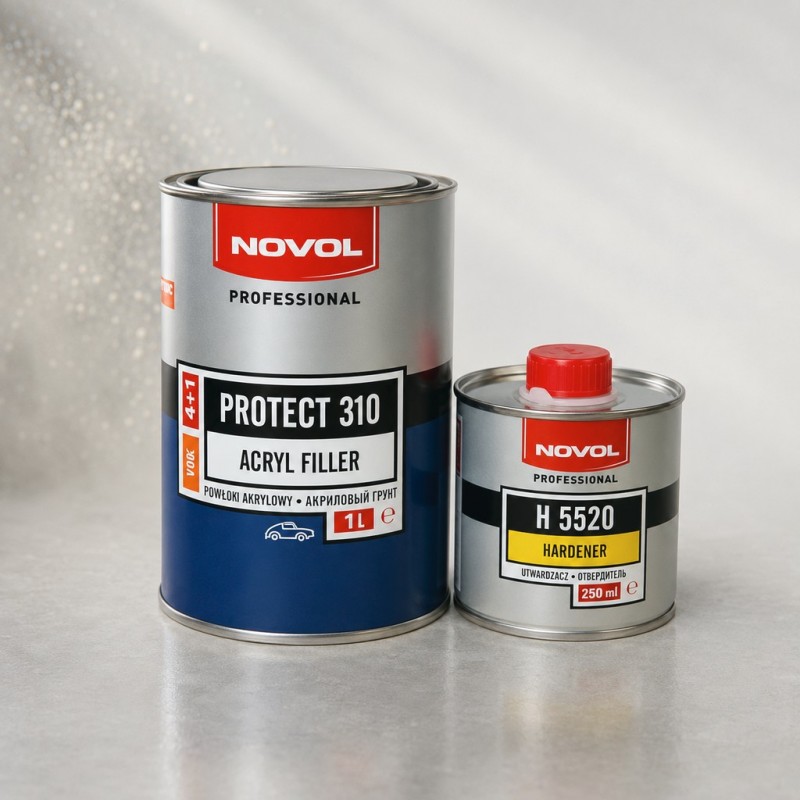 Novol Акриловый грунт-наполнитель Protect 310 4+1 HS цвета в ассортименте 1л+0,25л отв.