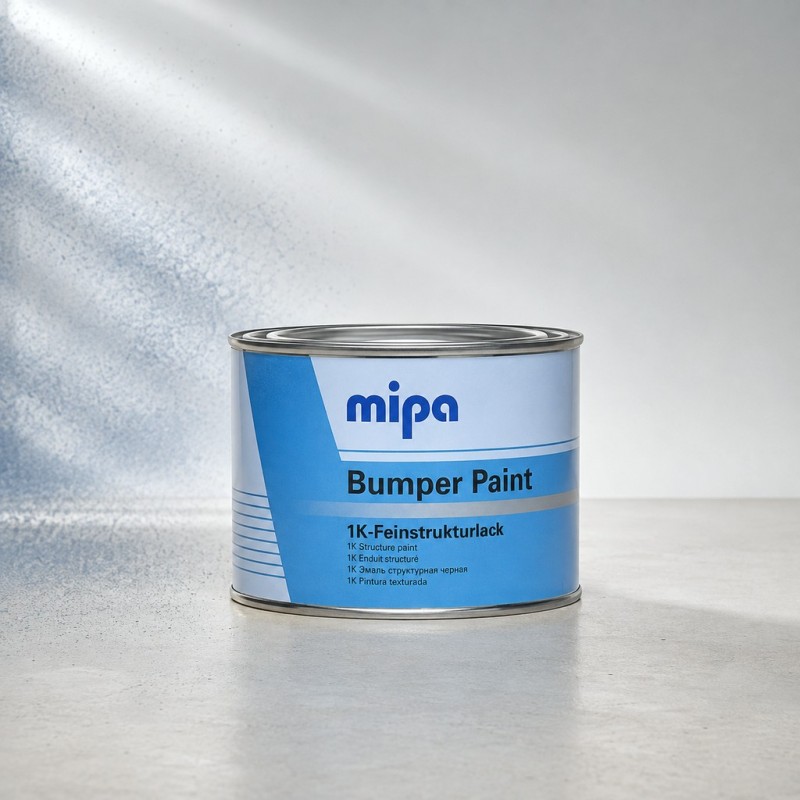 MIPA Структурная эмаль (краска) Bumper Paint по пластику (для бамперов), черная 0,5л
