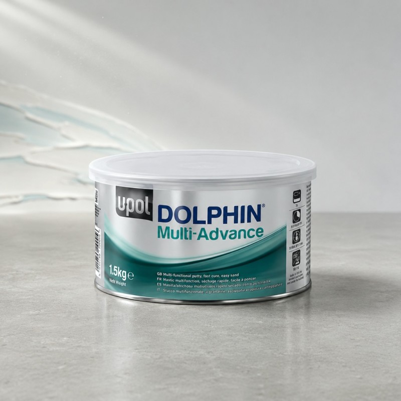 U-POL Шпатлевка быстросохнущая легкошлифуемая, DOLPHIN MULTI ADVANCE, зеленая, банка 1.5кг