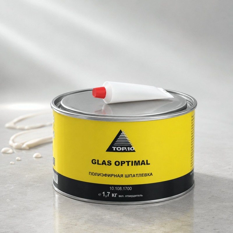 TOP.10 Refinish Шпатлевка универсальная GLAS OPTIMAL со стекловолокном 1,7кг