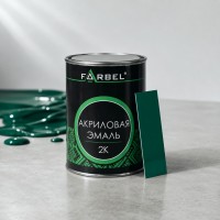 FARBEL Эмаль (краска) акриловая 2K LADA 307 Зеленый сад 0.8л, БЕЗ ОТВЕРДИТЕЛЯ