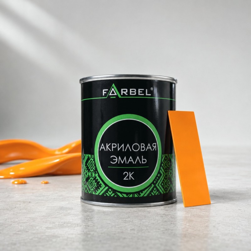FARBEL Эмаль (краска) акриловая 2K LADA 299 Такси 0.8л, БЕЗ ОТВЕРДИТЕЛЯ