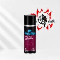 REOFLEX Эмаль акриловая аэрозоль Acryl Top Spray черный мат 520мл