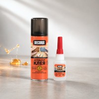 DECORIX Клей двухкомпонентный для экспресс-склеивания (супер клей 25 г + аэрозольный активатор 140 мл)