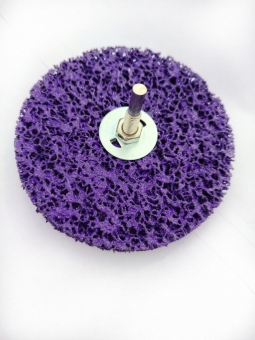 Круг абразивный зачистной (коралл) D=125 мм фиолетовый со шпинделем (Коралл)