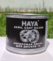 HAYA Эмаль (краска) акриловая, 1К Silver (серебро) 0,4л