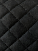 Антара (Алькантара) Искусственная замша, ромб 5*5, черная, нить черная (ширина 1.4м) /цена за 1 м.п.