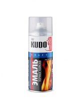 KUDO Эмаль (краска) термостойкая, цвет: серебристый (+800°С±5°С), в аэрозоле 520 мл