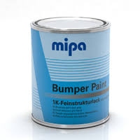MIPA Структурная эмаль (краска) Bumper Paint по пластику (для бамперов), черная 1л
