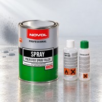 NOVOL Шпатлевка отделочная распыляемая (жидкая) SPRAY + отвердитель CETOX-20 OE. + разбавитель THIN 880