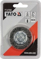 Щётка-крацовка торцевая мягкая 50мм со стержнем INOX Yato YT-47565