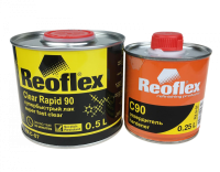 REOFLEX Бесцветный акриловый лак UHS CLEAR RAPID 90 супербыстрый 0,5л + 0,25 отв.
