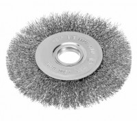 СИБРТЕХ 746567 Щетка для УШМ, 125 мм, посадка 22.2 мм, плоская, витая проволока 0.3 мм 