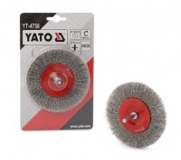 YATO YT-4758 Щетка-крацовка торцевая мягкая 100мм со стержнем INOX